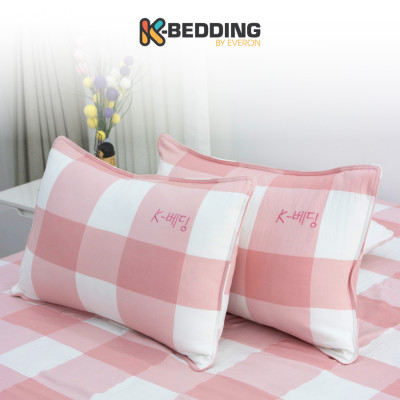 Vỏ gối nằm chần bông công nghệ nhuộm sợi Yarn Dyed K-Bedding KPCD, kích thước 45*65cm (1 cặp)