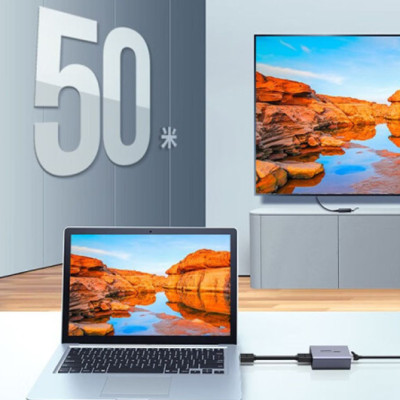 Bộ kéo dài HDMI qua cáp mạng Cat5e, Cat6 dài 50M Ugreen 90811 CM609 - Hàng chính hãng