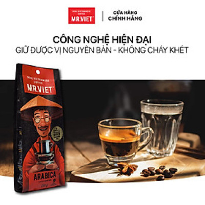 Cà phê hạt rang  Arabica, hương vị đậm đà - MR.VIET Coffee 250gr