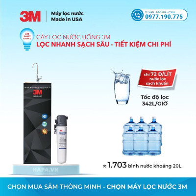 Máy Lọc Nước Nóng Lạnh 3M Full Models Chuẩn Nước Uống Trực Tiếp, Hiệu Suất 100% - Bộ Lọc Nhập Khẩu Mỹ, Hàng Chính Hãng