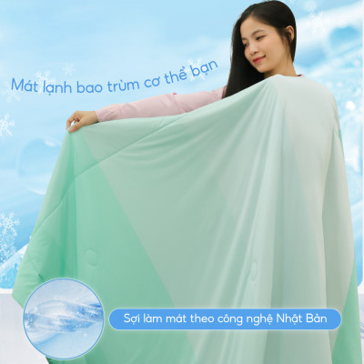 [CHĂN HÈ MÁT LẠNH] Mền lạnh I Cool Advance NIN House NM8036 2mx2m2 | Chăn chần bông Ice Silk lạnh như tencel, Chăn điều hoà nhiều độ