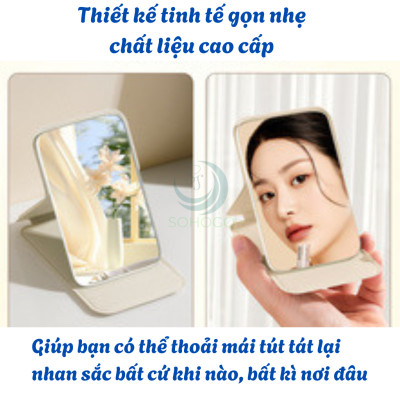 Gương Gập Mini Để Bàn – Gọn Nhẹ, Sang Xịn, Mang Đi Mọi Nơi Gương Trang Điểm Gập Thông Minh – Thiết Kế Tối Giản, Siêu Tiện Gương Gập Gọn Có Đế – Skincare, Make-up Chuẩn Sáng Tạo