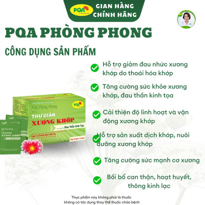 PQA Phòng Phong Thư Giãn Xương Khớp Trừ Phong Thấp Mạnh Gân Tốt Và Thần Kinh Tọa Hộp 25 gói