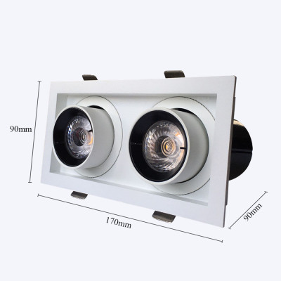 Đèn LED âm trần đôi chỉnh hướng chiếu điểm ENA mẫu DCG 10W 14W 20W 24W dễ dàng điều chỉnh góc chiếu sáng