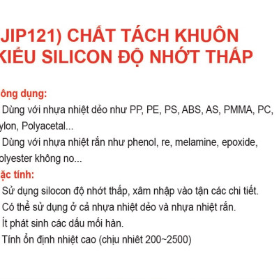Dung dịch tách khuôn silicon JIP121- ICHINEN Nhật Bản (420ml) - Dùng cho nhựa nhiệt dẻo và nhựa nhiệt rắn