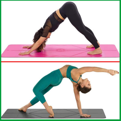 Thảm yoga định tuyến PU cao su thiên nhiên (tặng túi đựng+dây buộc)
