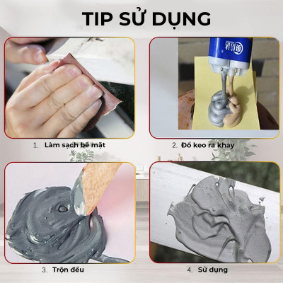 Keo hàn sắt thép kim loại KG742 chịu nhiệt chịu va chạm tác động mạnh, hàn gắn sữa chữa mọi vết nứt vỡ siêu bền, chống thấm 85g