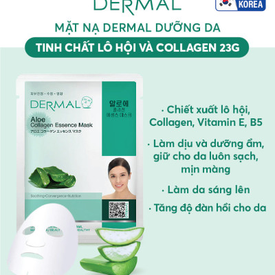 [ Tặng 2 miếng ] Set 10 Mặt nạ dưỡng da tinh chất lô hội Dermal