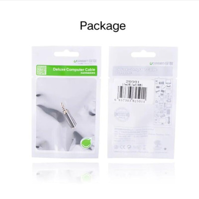 Ugreen UG2050120502TK Màu Đen Đầu chuyển âm thanh 2.5mm dương sang 3.5mm âm - HÀNG CHÍNH HÃNG