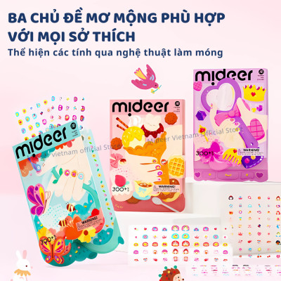Sticker dán móng tay cho bé Mideer Nail stickers Mideer 4 mẫu miếng dán móng tay giả cho bé gái