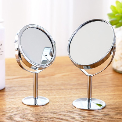 Gương trang điểm để bàn inox 2 mặt xoay 360 độ sang trọng tuyệt đẹp, 1 mặt phóng to 3 lần rõ nét
