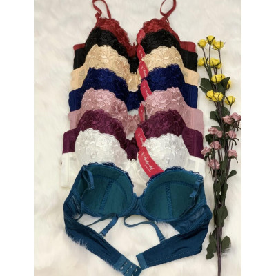 Áo Lót Nữ Mút Mỏng Có Gọng Thêu Hoa Cài Sau 2 Móc Lady 595 – 10 Màu Hot, Size 34–40