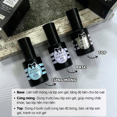 Base Top Cứng Móng OUBOLI 20ml, Tăng Độ Bền Móng, Bảo Vệ Móng Hiệu Quả, Dành Cho Nail Chuyên Nghiệp Làm Nail