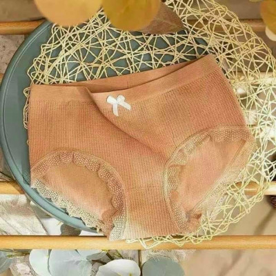 Quần Lót Nữ - Combo 5 Chiếc Quần Chip Nữ Cotton Viền Ren Đính Nơ - Quần Lót Nữ Cotton Cao Cấp Mã QL04 - Freesize từ 40-60kg