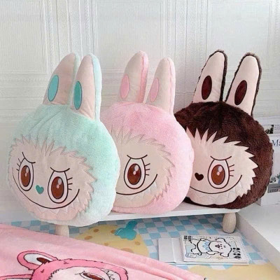 Bộ Chăn Kèm Gối Văn Phòng Hình Labubu 3 Trong 1 Tiện Dụng Siêu Dễ Thương