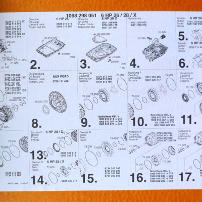 Bộ Ron Phốt Hộp Số ZF 6HP26 - BMW 7-Series (F02/E65/E66) 5-Series (E60) X5 (E53)