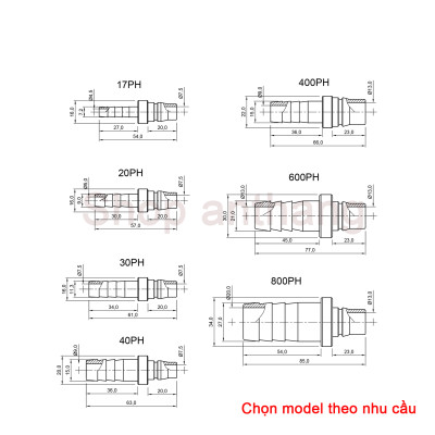 Đầu nối nhanh khí nén PH(phích cắm)  - Nitto (Nhật Bản)
