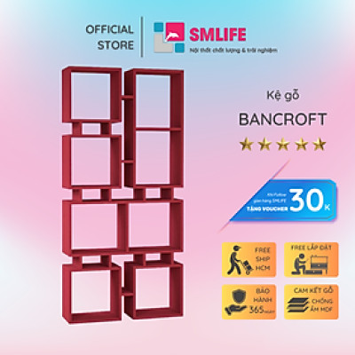 Giá sách bằng gỗ kiểu dáng nhỏ gọn SMLIFE Bancroft