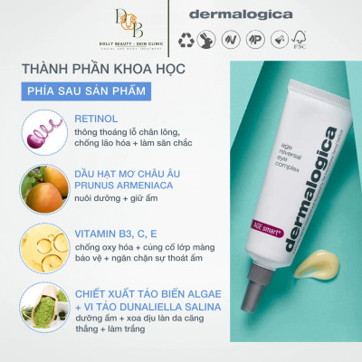 Kem mắt Age Reversal Eye Complex chứa Retinol giảm thiểu nếp nhăn & vết chân chim của Dermalogica - Dolly Beauty