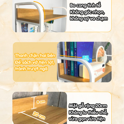 Kệ Pegboard đa năng Dola Home kệ sách để bàn decor học tập làm việc cho mẹ và bé hiện đại