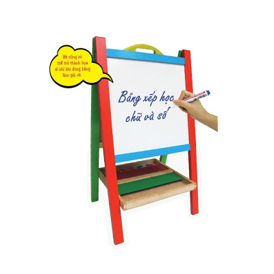 Đồ chơi gỗ Bảng xếp học chữ và số | Winwintoys 60552 | Giúp bé làm quen chữ cái, toàn học cơ bản