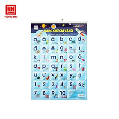 Bảng chữ cái và số mẫu giáo có nẹp treo Hồng Hà (7151)