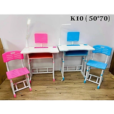 Bộ bàn ghế học sinh thông minh CTK10 Tundo có đèn giá để sách ngang 80 cm