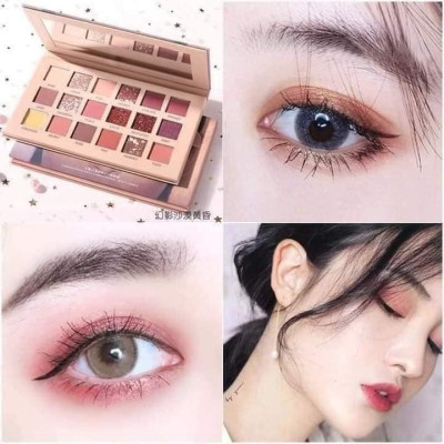 Kẻ mắt 18 màu gồm 12 màu lì và 6 màu nhũ mềm mịn ,siêu bám da ,không bị trôi ,lem  , dụng cụ trang điểm ,có thể phối màu yêu thích giúp đôi mắt nổi bật hơn , tôn lên vẻ đẹp ngọt ngào nữ tính  