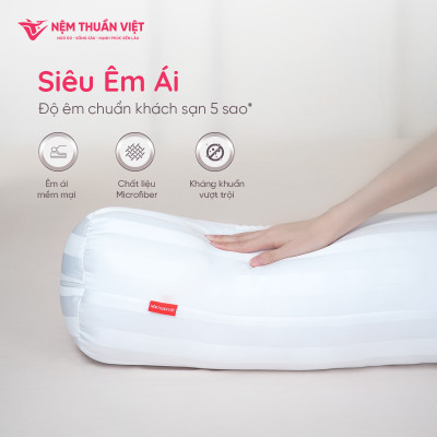 Ruột Gối Ôm Lông Vũ Airy Thuần Việt - Sợi Lông Vũ Nhân Tạo Microfiber Êm Ái Mềm Mịn - KT 20x100cm