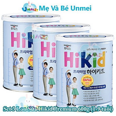 Bộ 3 Hộp Sữa Hikid Premium tăng trưởng chiếu cao tối đa - Hàng Nội địa Hàn