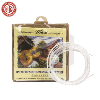 Bộ dây đàn Guitar Classic/ Classical Guitar String Set - Alice AC106/ A106 - Clear Nylon Plain String, Silver Plated Copper Alloy Winding - Hàng chính hãng