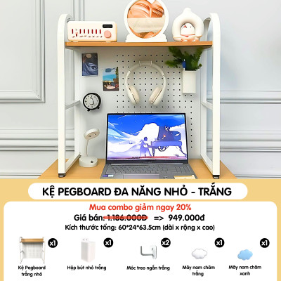 Kệ Pegboard đa năng Dola Home kệ sách để bàn decor học tập làm việc cho mẹ và bé hiện đại