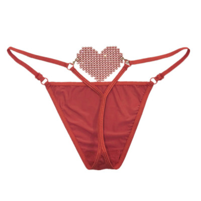 Quần lót lọt khe nữ thời trang trái tim đính đá sau mông