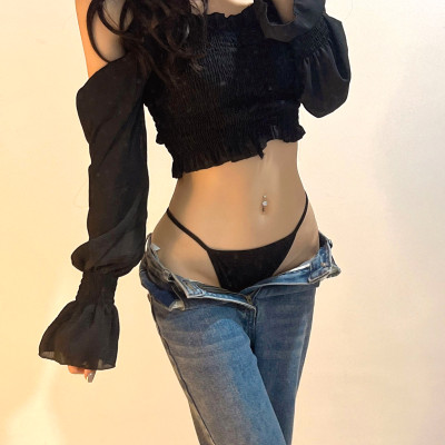 Quần lót dây xích hạt tròn lọt khe siêu sexy