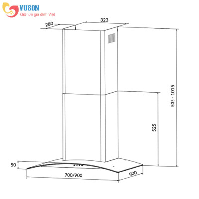 Máy Hút Mùi Eurosun 70K26S - Hàng chính hãng