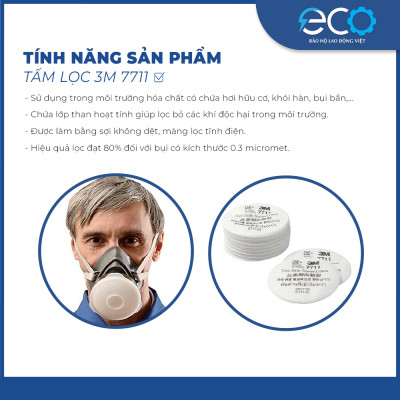 Tấm lọc bụi 3M 7711 tăng hiệu quả lọc khi kết hợp phin lọc
