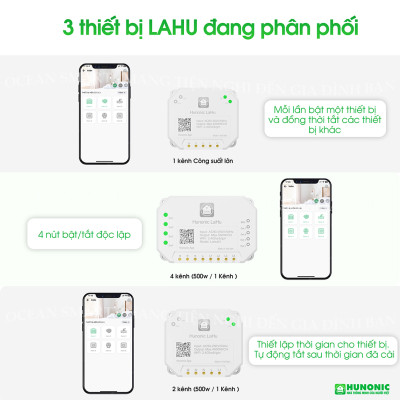 Công Tắc Thông Minh Wifi Hunonic, Công Tắc Hẹn Giờ Không Cần Internet - LAHU04 RTC