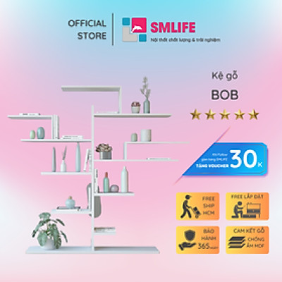 Giá sách gỗ gia đình đa năng tiện nghi SMLIFE Bob