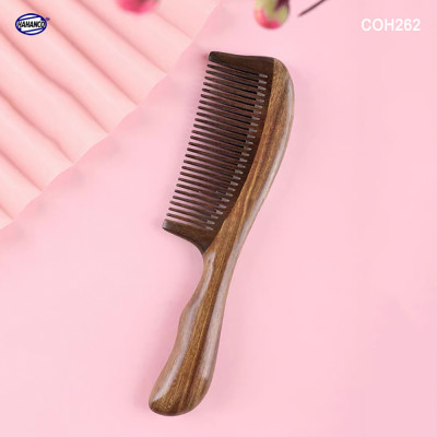 Lược gỗ Bách Xanh chuôi lượn sóng kiểu dáng Châu Âu (Size: XL-19,5cm) COH262 - mùi thơm dễ chịu, chải tóc suôn và mềm mại