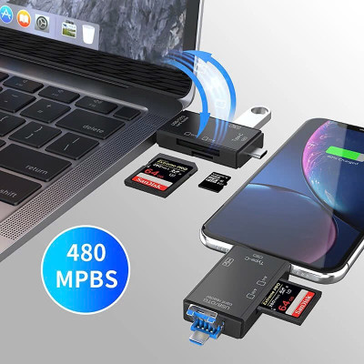 XOA 2S Đầu đọc thẻ nhớ SD, TF chân Type C, USB 3.0 Micro USB / U / Type C / TF / SD Cho Điện Thoại / Laptop - Hàng Nhập Khẩu