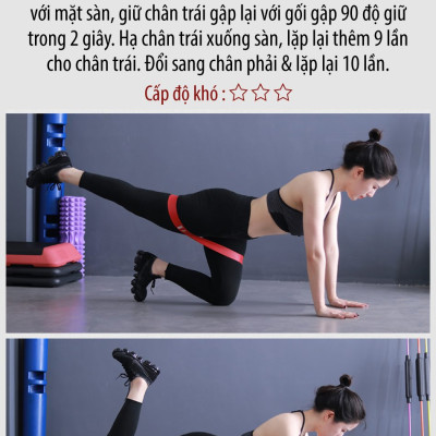 BG Bộ 5 dây đàn hồi tập gym tập yoga,Dây đàn hồi mini band,dây đàn hồi kháng lực cao cấp, dây đàn hồi tập thể dục (hàng nhập khẩu)