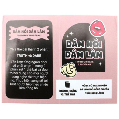 Boardgame Dám Nói Dám Làm - Truth Or Dare Game - BGV