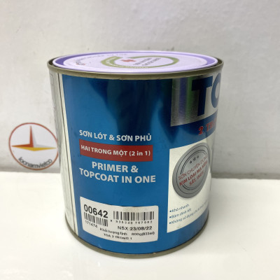 Sơn sắt mạ kẽm Toa 2 trong 1 màu xanh 642 _ 800G