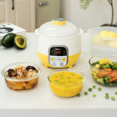 Nồi nấu cháo SEKA SK6182 dung tích 0,8L cho bé ăn dặm - Ninh hầm hấp cách thuỷ chưng yến hàng chính hãng