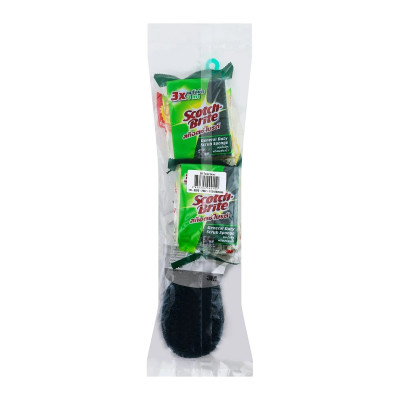 Cọ toilet sợi cước nylon siêu sạch tiện dụng Scotch-Brite 3M SB-TLSS - Tặng 2 mút rửa chén, làm sạch nhanh, sợi cước bền bỉ, tay cầm chắc chắn
