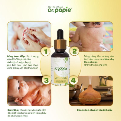 Tinh Dầu Tràm Gió Nguyên Chất Dr Papie cho Bé Từ Sơ Sinh chai 30ml