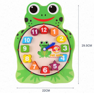 Đồng Hồ Phân Biệt Màu Sắc Hình Khối Con Cú Con Ếch Tuệ Minh Giúp Bé Học Xem Giờ