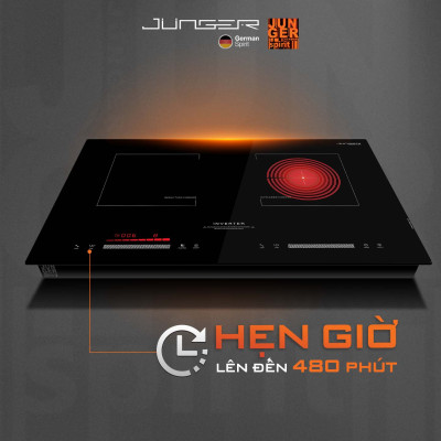 Bếp đôi điện từ hồng ngoại Junger SIS-66 | Công suất 4200W - INVENTER | Bảo hành 3 năm hàng chính hãng