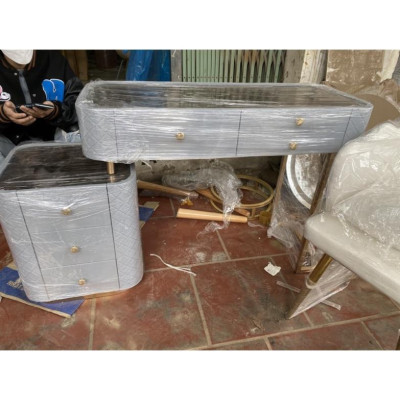 Hàng Siêu Cấp Bộ bàn phấn trang điểm 2 mặt kính họa tiết kim cương cao cấp  - Giá Tại Xưởng