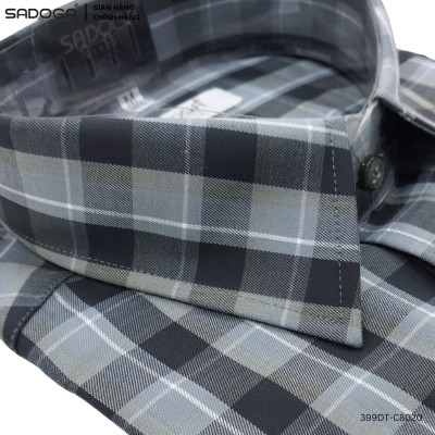 Áo Sơ Mi Nam Sadoga Dài Tay Sọc Caro Cao Cấp, Thoáng Mát Thấm Hút Mồ Hôi 399D